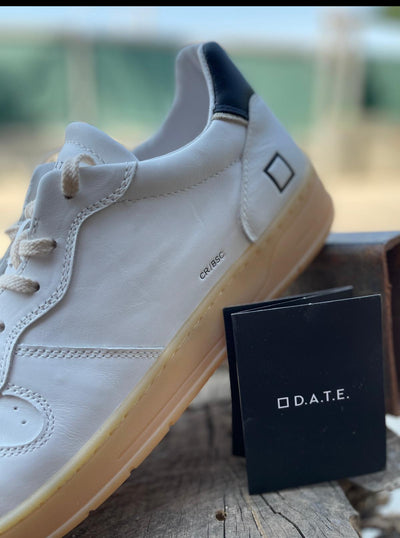 SNEAKERS D.A.T.E BASIC WHITE -BLUE ART G